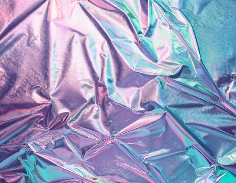 abstract trendy holographic background real texture in pale violet pink and mint colors with scratches and irregularities