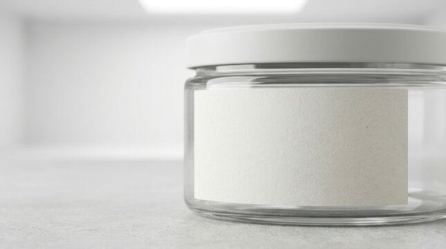 Elegant label template mockup featuring premium product container on clean surface