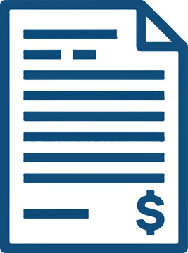 Financial document icon, invoice or bill symbol