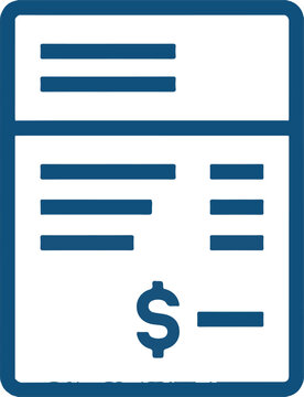 Invoice or bill icon with dollar sign