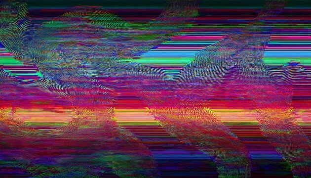 old computer screen glitch error noise and distortions effect colorful abstract overlay background