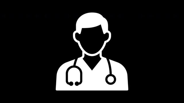 Doctor solid icon jump animation, transparent background