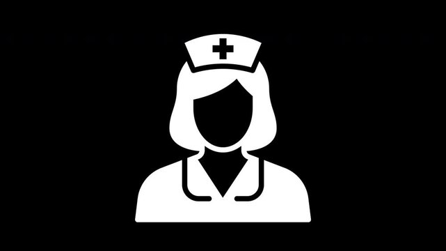 Nurse solid icon jump animation, transparent background
