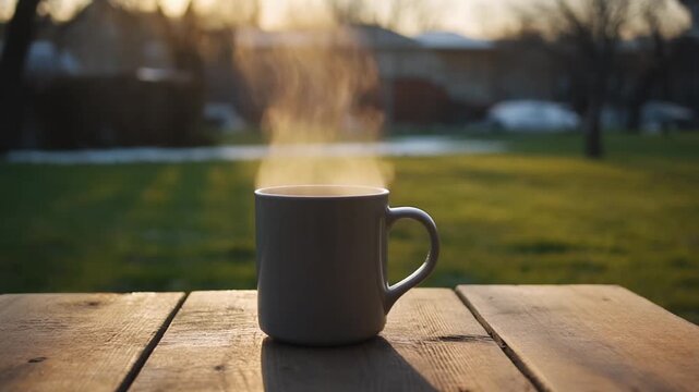 steam arising from a mug of coffee