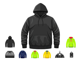 Collection of Black Hoodies and Sweatshirts with Pockets © beni