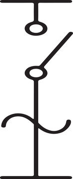 Single Pole Single Throw SPST Normally Open Switch Electrical Schematic Symbol Vector