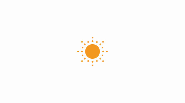 Orange sun with dots rays logo icon