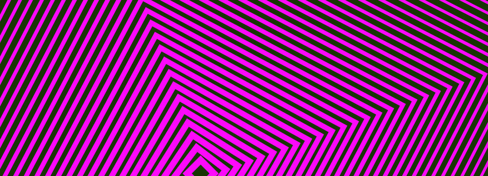 Abstract geometric line pattern, purple and black neon stripes background, modern optical illusion texture for digital web banners and social media