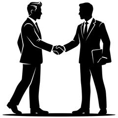 Fototapeta premium two businessmen shaking hands in agreement illustrating partnership and success