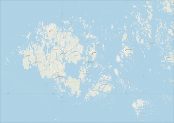 Highly Detailed Political and Physical Map of Aland with Shaded Relief and Neighboring Countries © Sammy