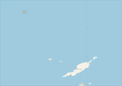 Highly Detailed Political and Physical Map of Anguilla with Shaded Relief and Neighboring Countries