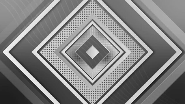 Vibrant concentric diamond geometric background animation, Geometric design featuring concentric diamond shapes with gradient colors