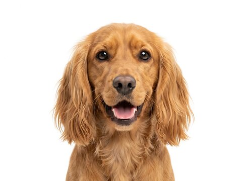 Portrait of a happy golden cocker spaniel dog