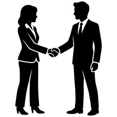 Fototapeta premium business people shaking hands in agreement - a successful partnership illustration
