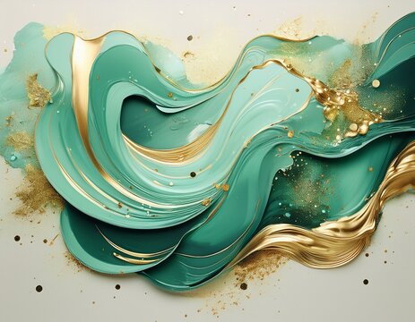pastel green luxury gold glitter metallic spash