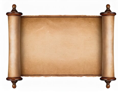 vintage blank horizontal paper scroll isolated on backgrountransparency background with copy space