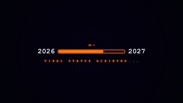 Viral status achieved progress bar with orange glowing design for future years