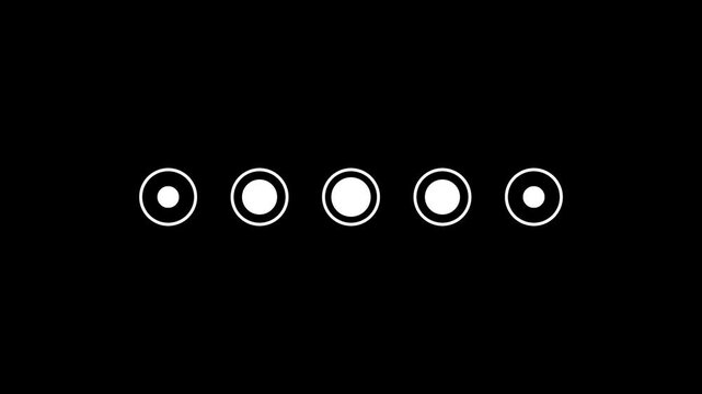 Loading Dots Animation, Circular Progress Indicator, Minimal Buffering Loader, Black Background