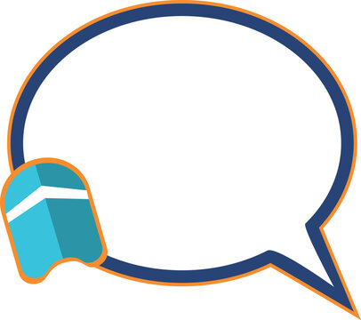 Empty graphic speech bubbles element with ample copy space, perfect for summer communication or message display.