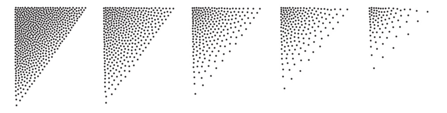 Dot corner pattern, halftone gradient square