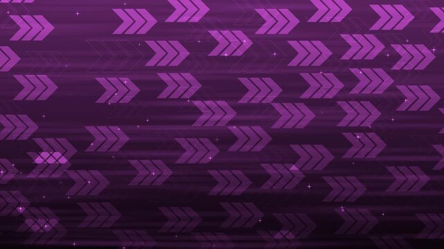 Abstract background with repeated chevron arrows and small sparkles, modern motion pattern with dark gradient and layered animation