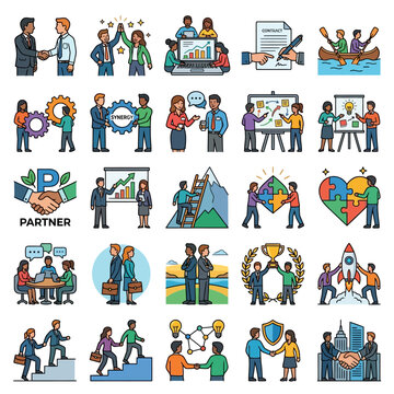 diverse business people collaborating shaking hands and achieving success illustrating teamwork partnership and strategic growth.