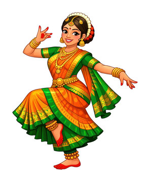 PNG Traditional Indian dance illustration vibrant
