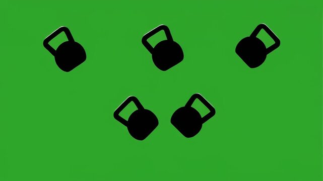 Kettlebell Pattern Motion with Green and Black Background Abstract Fitness Concept