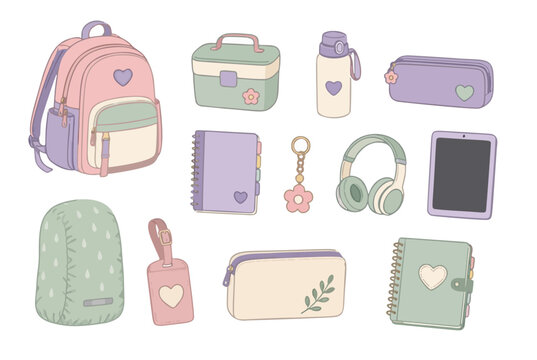 Vibrant backpack clipart illustrations perfect for your creative projects and designs