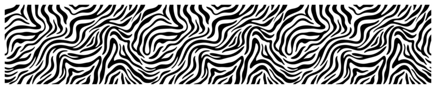 Zebra stripes wavy line pattern for abstract banner background in organic style
