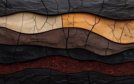Earth layers with cracks