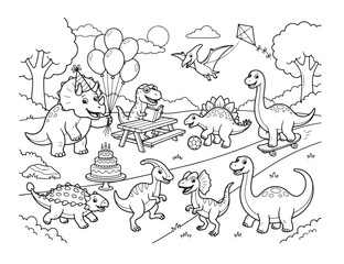 Fototapeta premium Dinosaur coloring pages