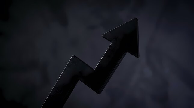 Black upward arrow symbol on dark background.