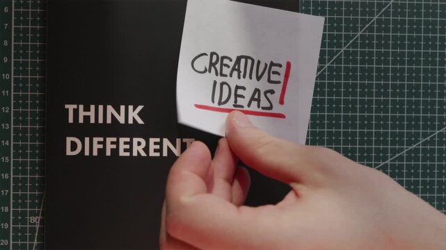 Wide view of Think Different journal and Creative Ideas note