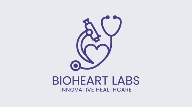 Bioheart Labs Innovative Healthcare Logo Design.