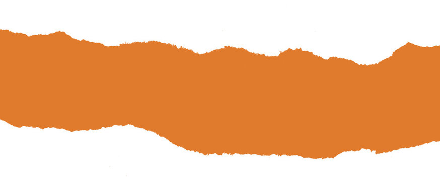 Orange ripped paper border with rough torn edges illustration
