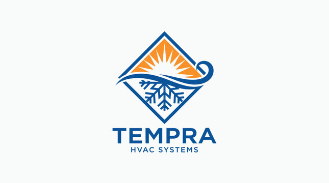 TEMPRA HVAC SYSTEMS logo featuring sun and snowflake elements within a diamond shape.