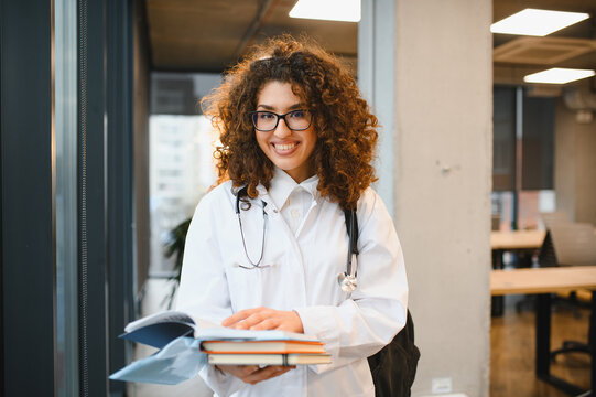 Female medical student studying learning healthcare profession education