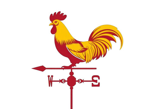 Rooster shaped weather vane illustration