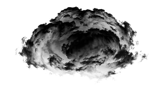 Black cloud isolated on transparent background
