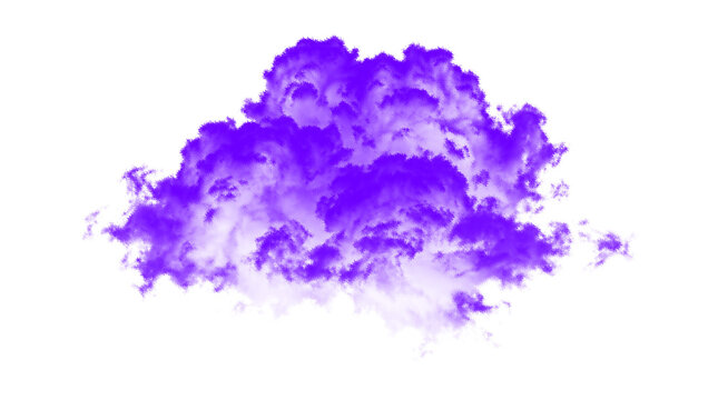 Purple cloud isolated on transparent background