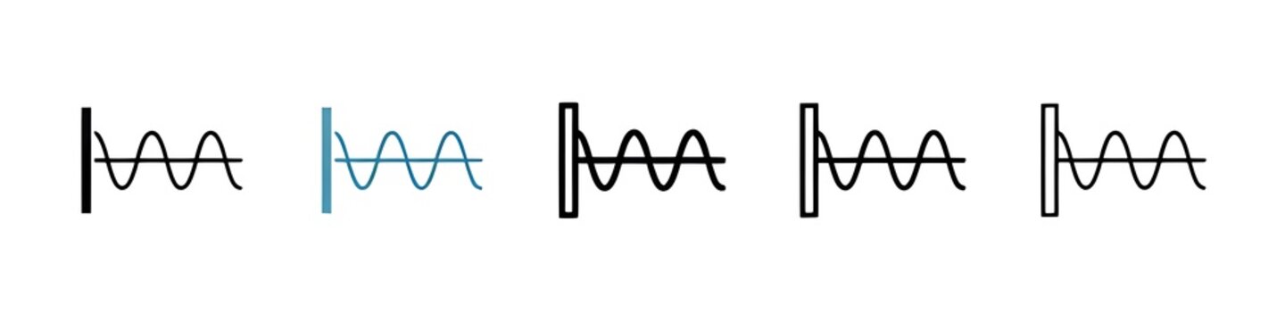 Wave sine icon collection set. Thin line customizable illustration. Contour symbol. Vector isolated outline drawing. Editable stroke