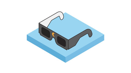 Solar Eclipse Glasses Isometric Icon Vector © Bima