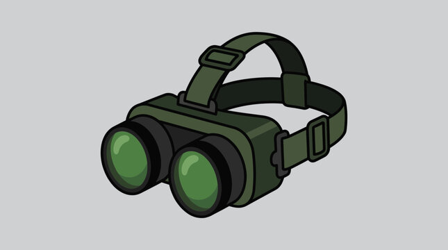 Night Vision Goggles Flat Color Icon Vector