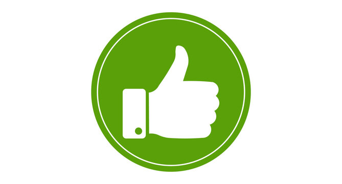 Thumbs Up Approval Sign Icon with Green Circular Success Symbol