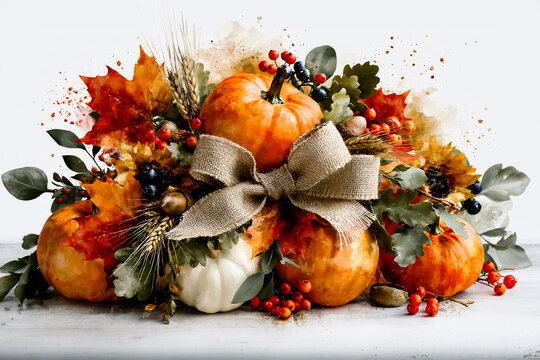 Rustic Autumn Harvest Wreath &ndash; AI Generative