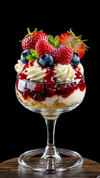 Berry Cheesecake Parfait in Elegant Glass &ndash; AI Generative