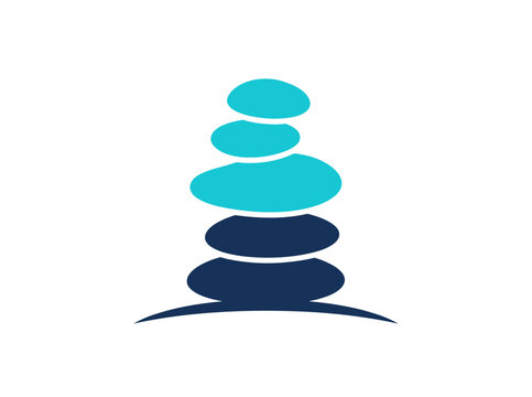 Stacked balance stones logo on white background