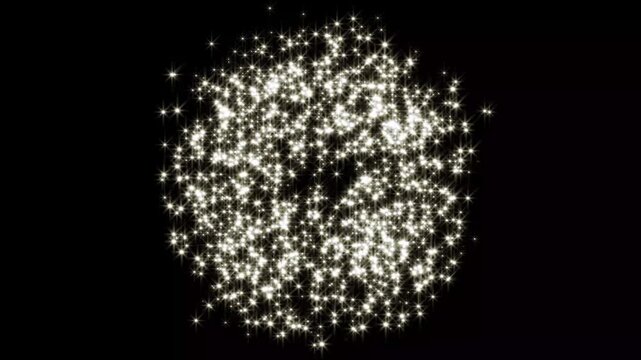 Shining gold glitter sparkle star burst animation, cartoon doodle sparkles, star sparkle vector doodles, glowing light effect in seamless 4K black screen animation for video.
