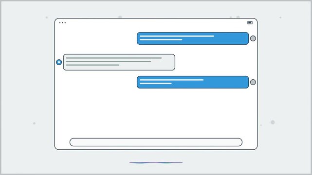 Minimalist AI Chatbot Interface Speech Bubble Flat UI Animation